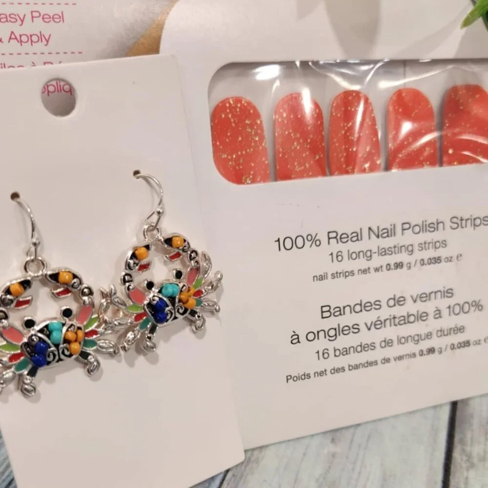 Color Street Orange Crab Press On Nail Bundle